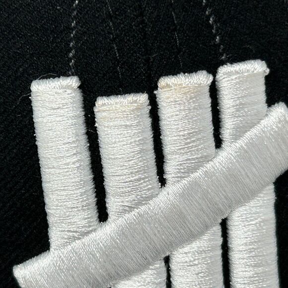 Undefeated x New Era 5 Strikes Hat Baseball Cap Fitted 7 1/4 Black Pinstriped - Picture 6 of 11